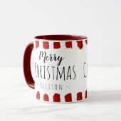 Rustic Merry Christmas Custom Name Mug (Front Left)