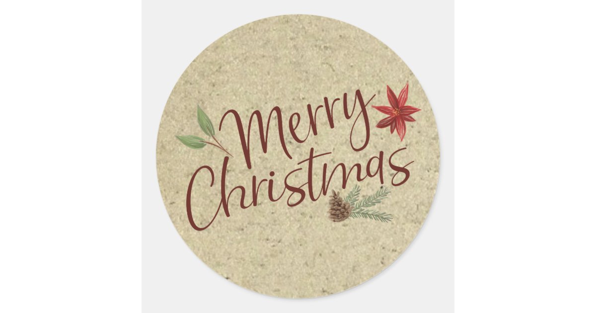 Rustic Merry Christmas Envelope Seals Zazzle