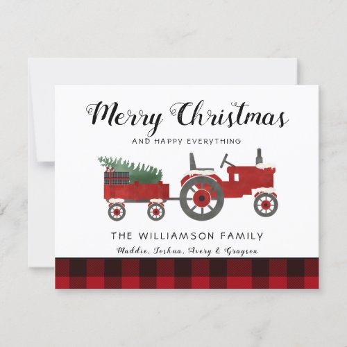 Rustic Merry Christmas Farmhouse Family Name  Card