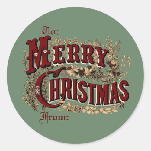 Rustic Merry Christmas Gift Tag Stickers