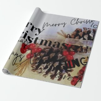 Rustic Merry Christmas Gift Wrapping Paper