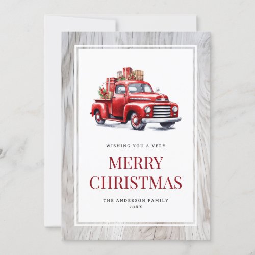 Rustic Merry Christmas Gifts Old Red Truck Cards