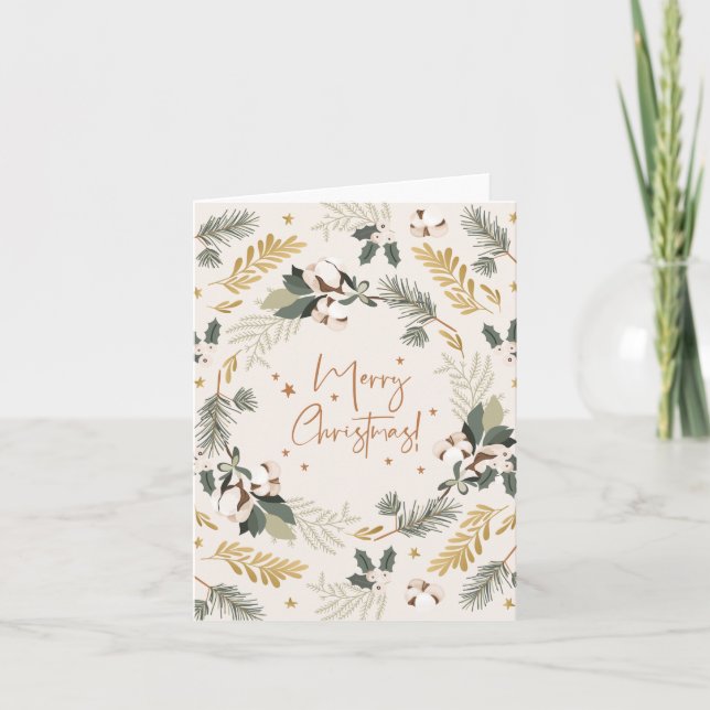 Rustic Merry Christmas Holiday Card (Front)