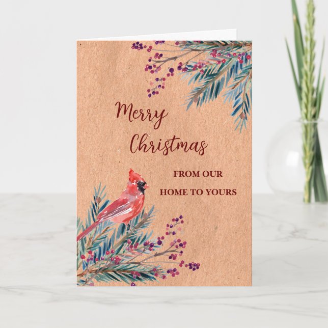Rustic Merry Christmas Holiday Card (Front)
