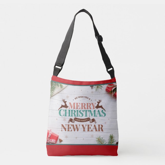 Rustic Merry Christmas | Holidays Crossbody Bag (Front)