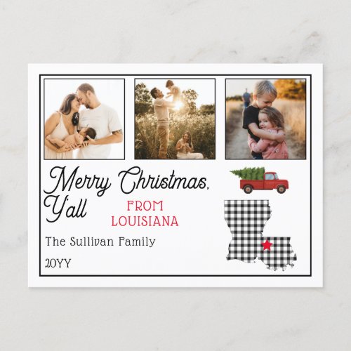 Rustic Merry Christmas Louisiana Photo Holiday