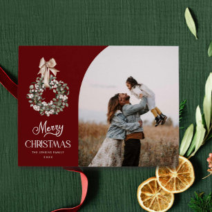 Rustic Merry Christmas Photo Card
