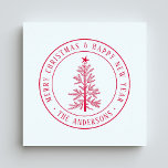 Rustic Merry Christmas Pine Tree Rubber Stamp<br><div class="desc">For more advanced customization of this design,  please click the BLUE DESIGN TOOL BUTTON above!</div>