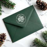 Rustic Merry Christmas Return Address Rubber Stamp<br><div class="desc">Add a charming rustic touch to your holiday mail with this custom rubber return address stamp. Featuring a distressed “Merry Christmas” design with decorative ornaments, it brings warm, vintage style to your envelopes and gift tags. Personalize it with your family name and return address, perfect for Christmas cards, holiday packaging,...</div>