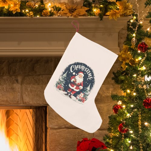 Rustic Merry Christmas  Santa Cause Small Christmas Stocking