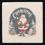 Rustic Merry Christmas & Santa Cause Stone Coaster<br><div class="desc">Add a touch of rustic charm to your holiday decor with our 'Rustic Merry Christmas & Santa Cause' pillow. This delightful design captures the spirit of Christmas with a warm and cozy feel.Spread the joy and the spirit of giving this holiday season with our 'Rustic Merry Christmas & Santa Cause'...</div>