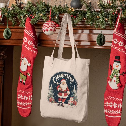 Rustic Merry Christmas  Santa Cause Tote Bag