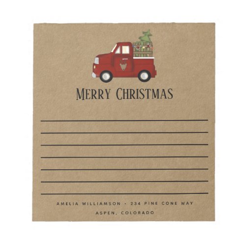 Rustic Merry Christmas Santas Truck Country  Notepad