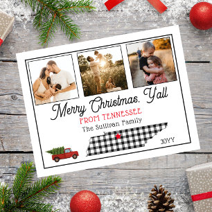 Rustic Merry Christmas Tennessee Photo Holiday Postcard