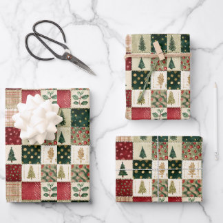 Rustic Merry Christmas Tree Holiday Wrapping Paper