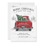 Rustic Merry Christmas Tree Vintage Red Truck Name Holiday Card Rustic Merry Christmas Tree Vintage Red Truck Name Holiday Card