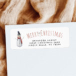 Rustic Merry Christmas Watercolor Snowman Family  Label<br><div class="desc">Stand out from the rest of the holiday cards this season with this cute, whimsical holiday design that features an adorable watercolor snowman. The words, "Merry Christmas, Anderson Family, and your address" appears in a hand-lettered red rustic typography and modern black font. Customize this unique, one-of-a-kind card with your own...</div>