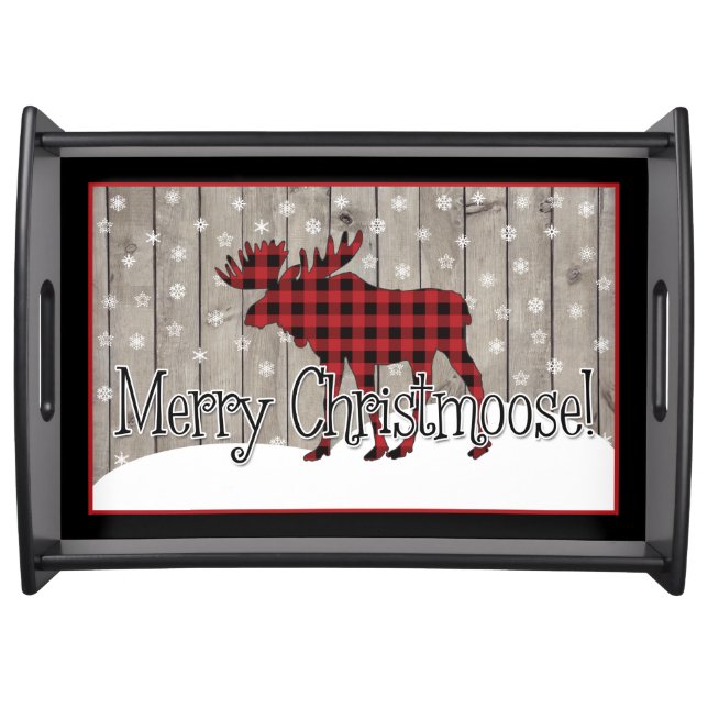 Rustic Merry Christmoose! Serving Tray (Front)