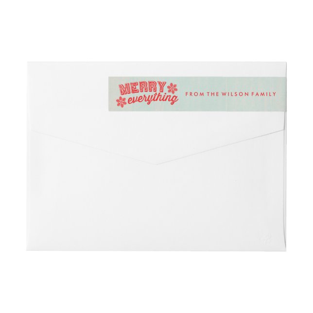 Rustic Merry Everything Christmas Wraparound Label (Back)