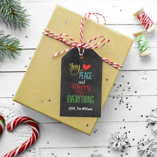 Rustic Merry Everything Colorful Chalkboard Gift Tags