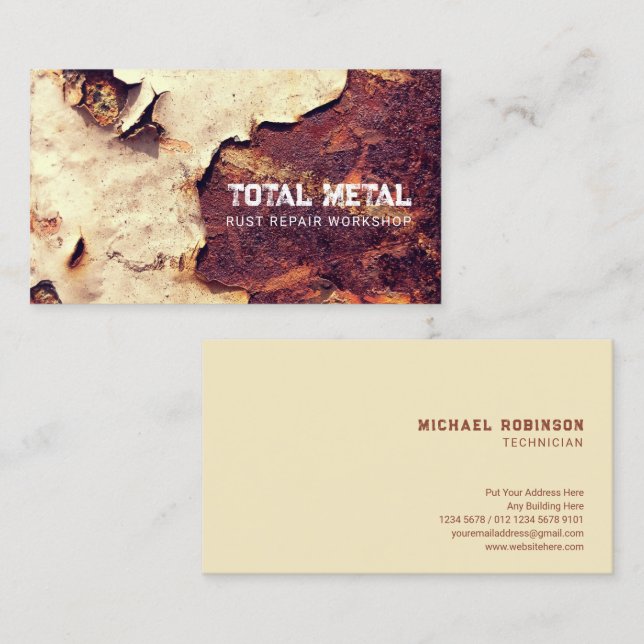 Rustic Metal Background Business Card (Front/Back)