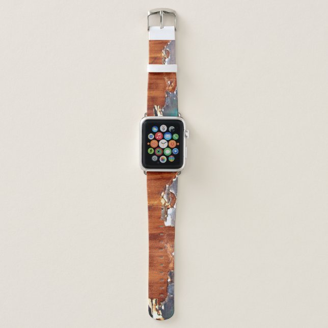 Rustic Metal: Vintage Iron Texture. Apple Watch Band (Front)