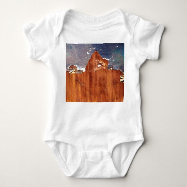 Rustic Metal: Vintage Iron Texture. Baby Bodysuit (Front)