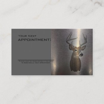 Rustic Metal Western Country Deer Construction Appointment Card by heresmIcard at Zazzle