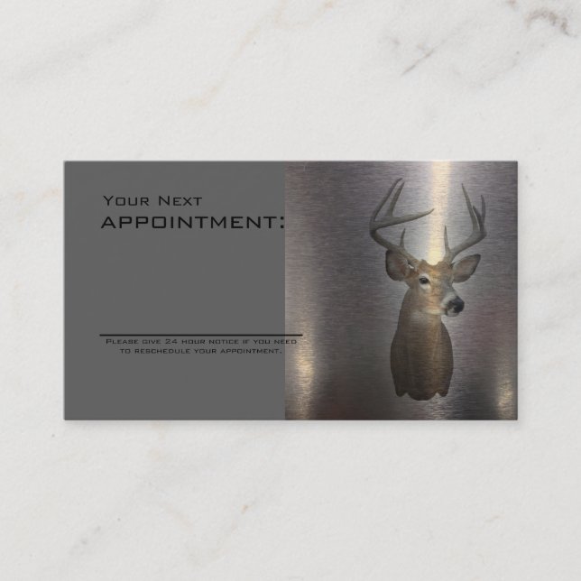 rustic metal western country deer construction appointment card (Front)