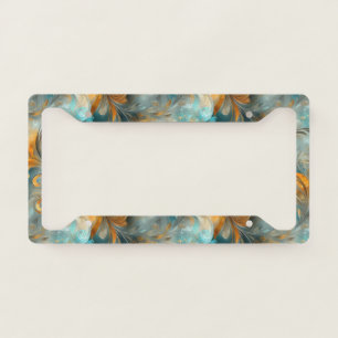 Rustic Metallic Paisley Abstract -Vintage-Inspired License Plate Frame