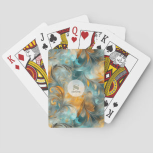 Rustic Metallic Paisley Abstract -Vintage-Inspired Poker Cards