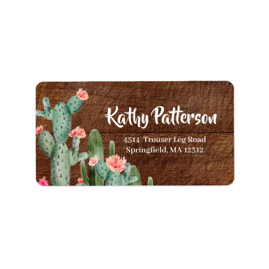 Rustic Mexican Cactus Return Address Label