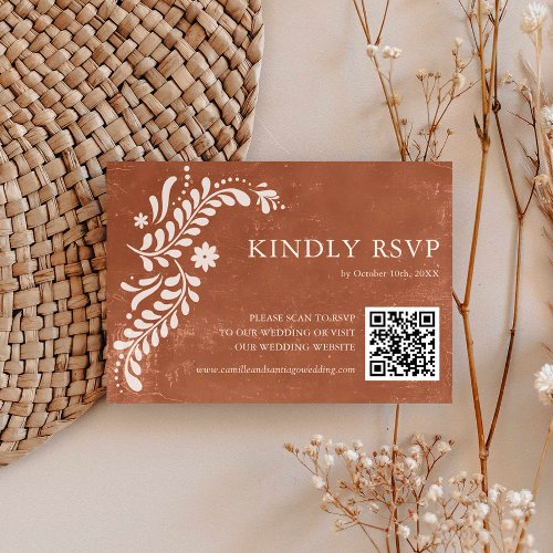 Rustic Mexican Terracotta Wedding QR Code