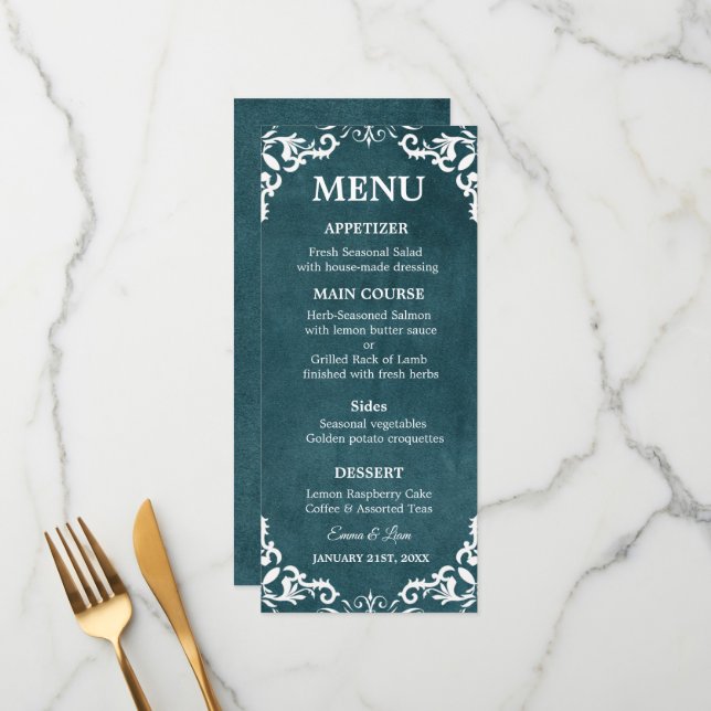 Rustic Mexican Wedding Menu Card (Front/Back In Situ)