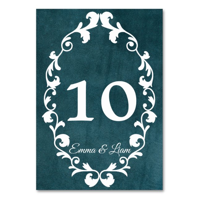 Rustic Mexican Wedding Table Number Card (Front)