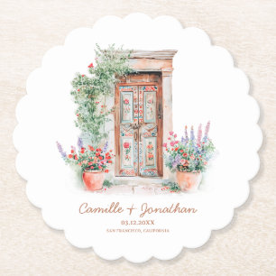 Rustic Mexico Wedding Personalized Paper Coaster