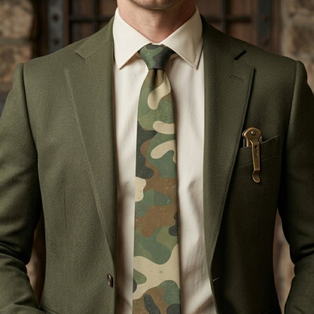 Rustic Military Camo Pattern Neck Tie (Creator Uploaded)