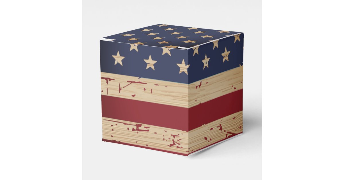 Rustic Military Stars And Stripes American Flag Favor Box | Zazzle