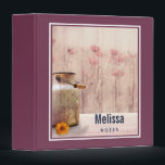 Rustic Milk Can Country Style on Wood 3 Ring Binder<br><div class="desc">A binder with a rustic country design. An old rusting milk can with a pretty orange gerbera flower by its side. Wheat and faded red poppies in the background set against a faint wood panel. Wood is just an image,  not real.</div>