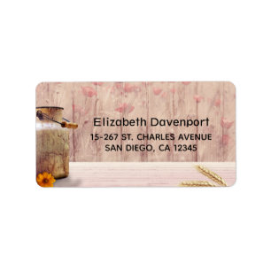 Rustic Milk Can Country Style on Wood Label