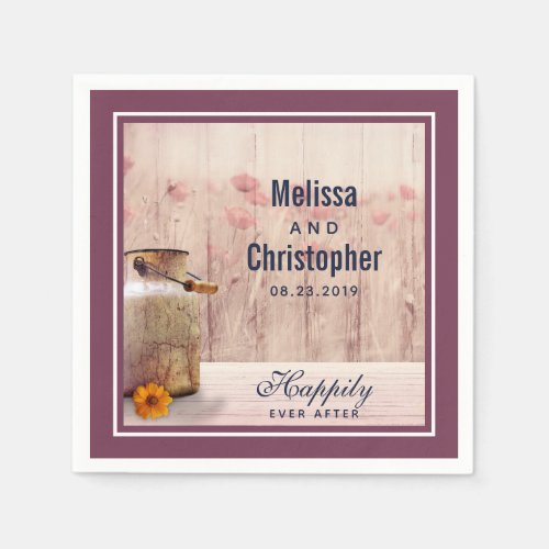 Rustic Milk Can Country Wedding Napkins