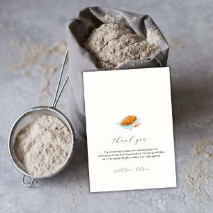 Rustic Minimal Baking Bun In The Oven Baby Shower  Thank You Card