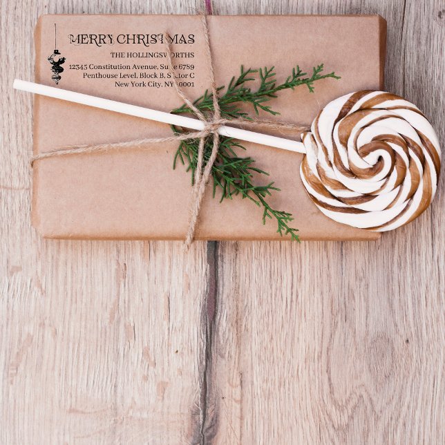 Rustic Minimal Christmas | Return Address Rubber Stamp (Creator Uploaded)