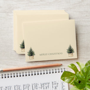 Rustic Minimal Christmas Tree Holiday Envelope