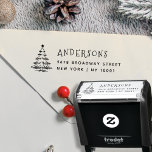 Rustic Minimal Christmas Tree Return Address  Self-inking Stamp<br><div class="desc">Add a festive touch to your holiday mail with this elegant self-inking return address stamp. The design features a hand-drawn Christmas tree with a star on top and stylish typography for your family name and address. Perfect for sending Christmas cards, holiday invitations, or seasonal packages. Easily personalize with your own...</div>