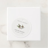 Rustic Minimal Olive Branch Foliage Bridal Shower Favor Tags (In Situ)