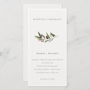 Rustic Minimal Olive Branch Foliage Wedding Invite