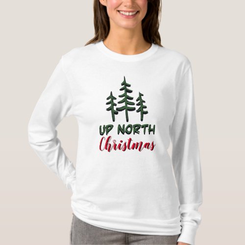 Rustic minimal pine tree holiday fun  T_Shirt