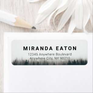 Rustic Minimal Pine Trees Woodland Return Address Label