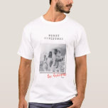 rustic minimal vintage christmas 1 photo T-Shirt<br><div class="desc">Modern minimal Christmas vintage family photo shirt</div>